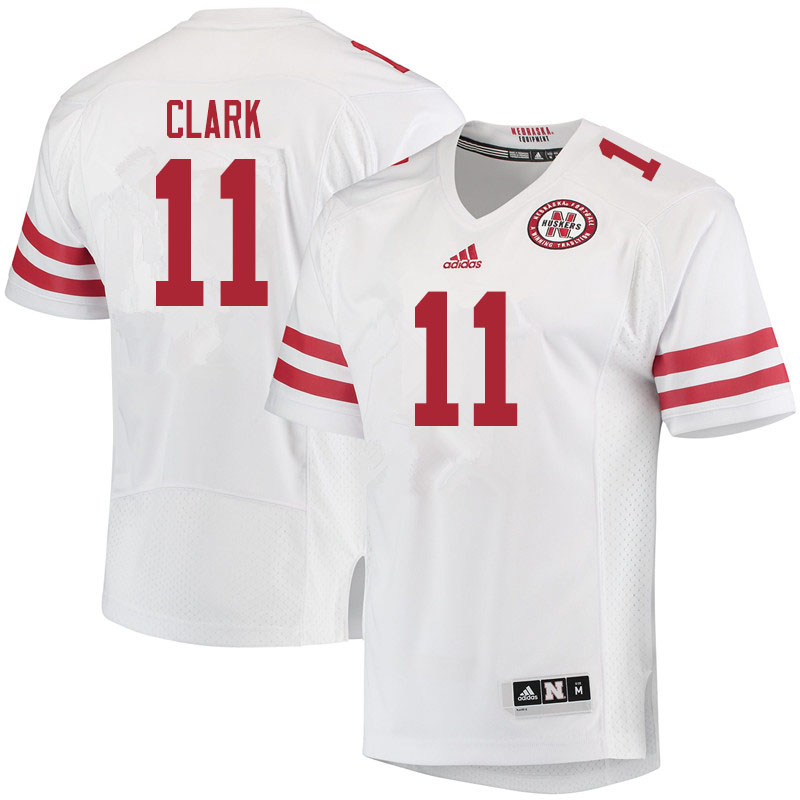Women #11 Braxton Clark Nebraska Cornhuskers College Football Jerseys Sale-White